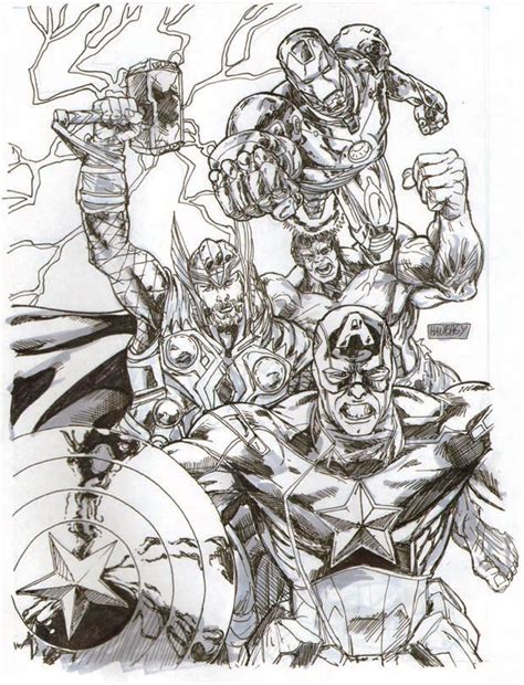 Hanchey Art Avengers Movie Sketch