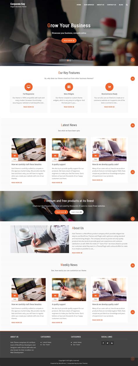 Corporate Key Beautiful Business Wordpress Theme Template Drive