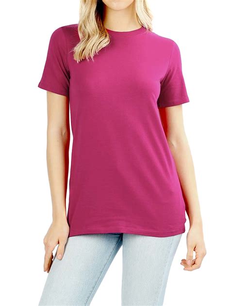 Thelovely Womens Cotton Crew Neck Short Sleeve Relaxed Fit Basic Tee Shirts