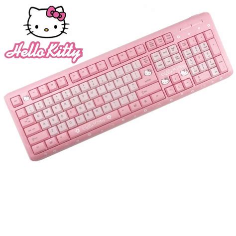 Cute Cartoon Kt Cat Wired Keyboard Usb Girls Pink Keyboard Mute