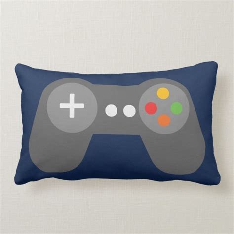 Blue Video Games Controller Lumbar Pillow Video Game