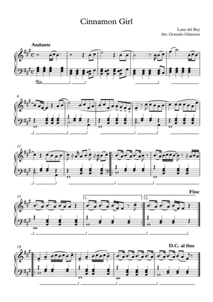 Cinnamon Girl Piano Solo Digital Sheet Music Sheet Music Plus