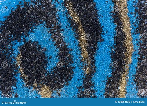 Layered Colorful Sand Pattern Marble Style Background Blue And Gold
