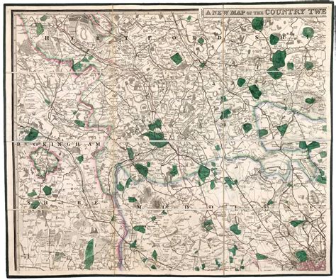 A New Map Of The Country Twenty Five Miles Round London By Faden