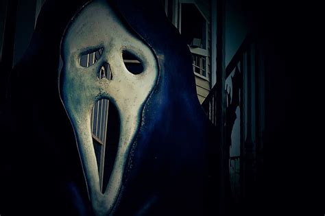 Ghost Creepy Scary Halloween Haunted Mask Horror Scare Close Up