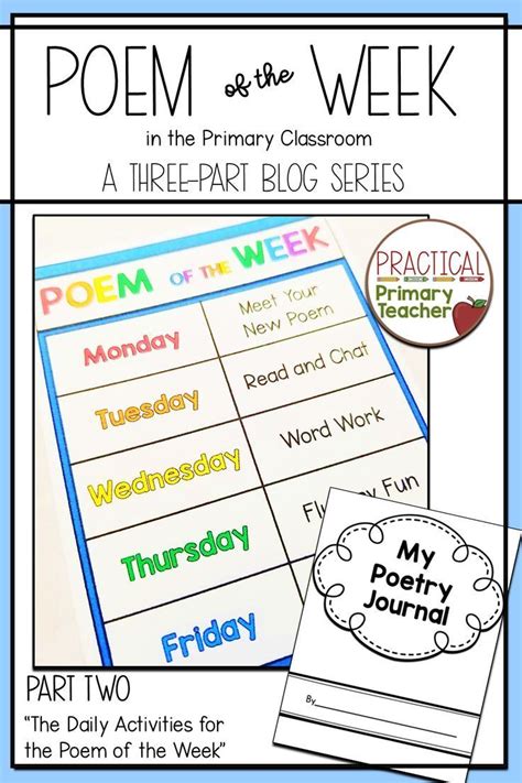 A Blog Post About Poetry Activities For A Poem Of The Week Routine In