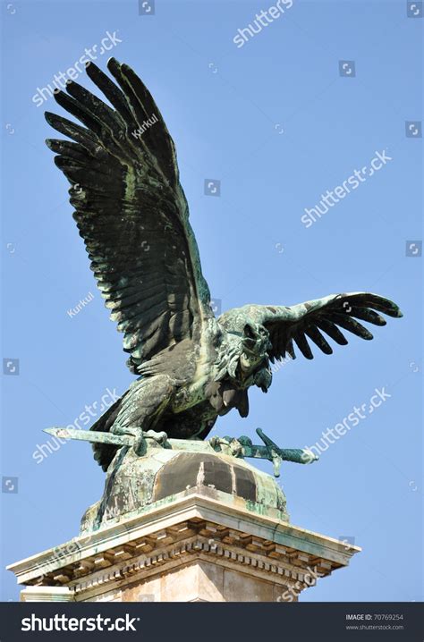 Turul statue in the castle of buda · a bronze statue of a turul (a mythical bird) in budapest. Majestic Eagle Statue Turul Budapest Royal Stock Photo ...