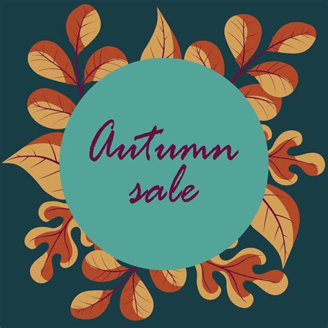Autumn Sale Banner With Autumn Yellow Foliage 3417947 Vector Art At