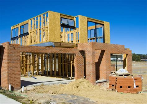 Modern House Under Construction Stock Photo Image Of Plans Living