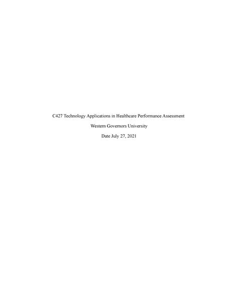 C427 Performance Assessment C427 Technology Applications In