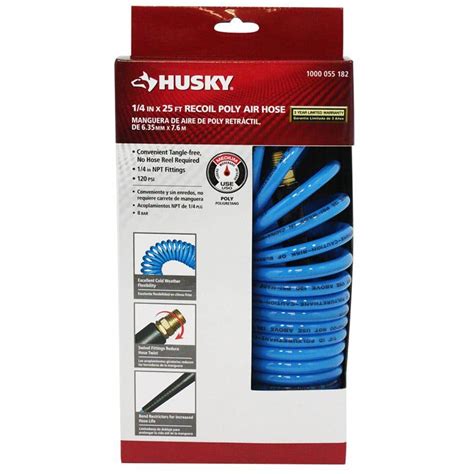 Husky 14 In X 25 Ft Polyurethane Recoil Hose Add Happy Atmosphere To