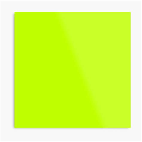 Bitter Lime Neon Green Yellow Solid Color Metal Print By Podartist Redbubble