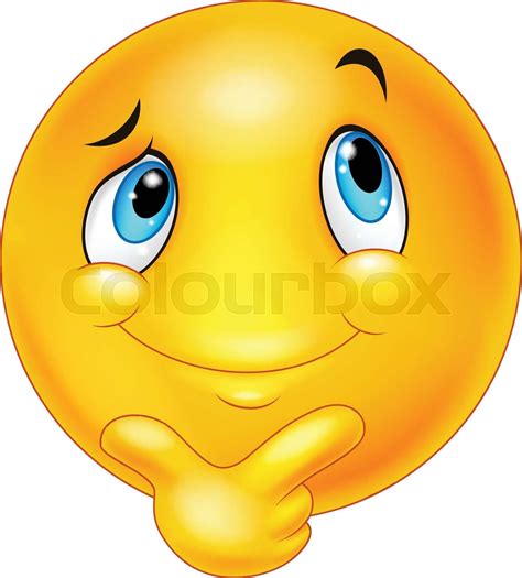 Cartoon Emoticon Thinking Stock Vector Colourbox