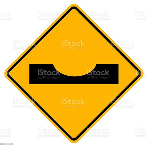 Warning Dimple Road Dip Traffic Road Signvector Illustration Isolate On
