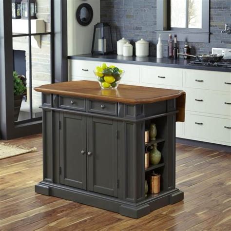 Awesome Home Styles Americana Black Kitchen Island With Garbage