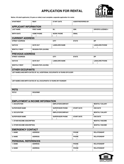 Rental Application Form Fill Out Sign Online DocHub