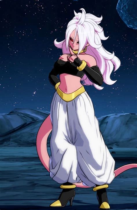 An Anime Character With Long White Hair And Pink Hair Standing In Front Of The Night Sky