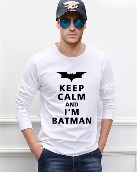 Cool Batman T Shirt Keep Calm I Am Batman Mens Long Sleeve T Shirts