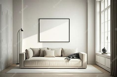 Premium Photo | Empty copy space in modern minimalist living room with