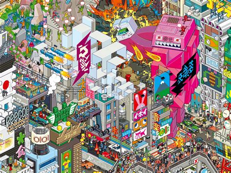 Pink And Multicolored City Buildings Illustration Pixel Art Pixels