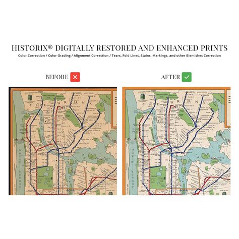 Historix Vintage 1954 New York City Subway Map Poster 24 X 36 Inch