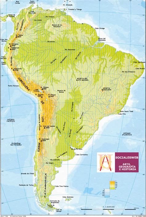 Mapa Mudo America Del Sur Fisico