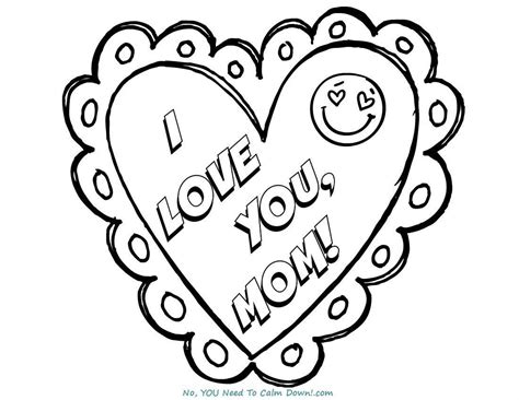 Flower heart st valentines day greeting card hand made. I Love You, Mom Mother's Day Coloring Page - Free ...
