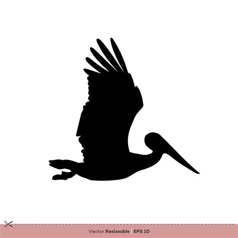 Pelican Bird Silhouette Vector Logo Template Illustration Design