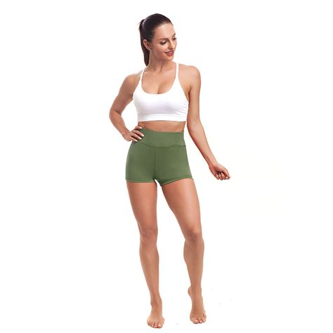 us women s high waist yoga shorts booty mini hot pants casual gym workout shorts ebay