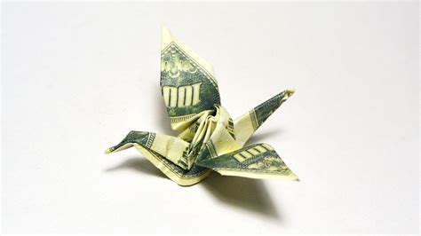 Classical Model Money Crane Origami Dollar Tutorial Diy Folded No Glue