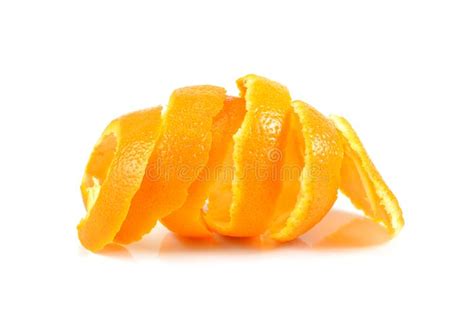 330 Orange Avec La Peau En Spirale épluchée Photos Libres De Droits Et