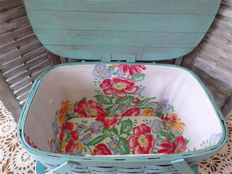 The Lining Of The Blue Picnic Basket Blue Picnic Repurposed Items