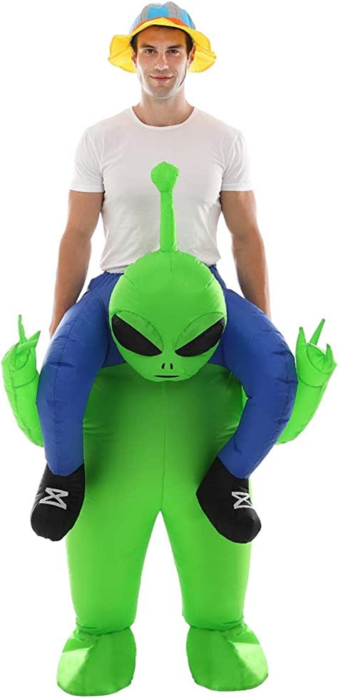 morph green inflatable alien costume adult space funny abduction blow up halloween costumes men