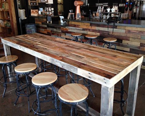 Well you're in luck, because here they come. Reclaimed Wood Bar Table Restaurant Counter Community ...