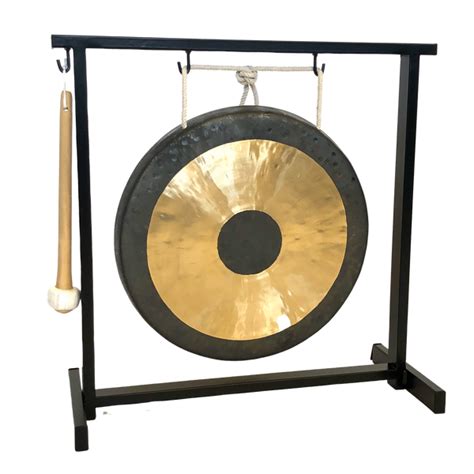 12 Chinese Chau Gong Set With Stand And Mallet