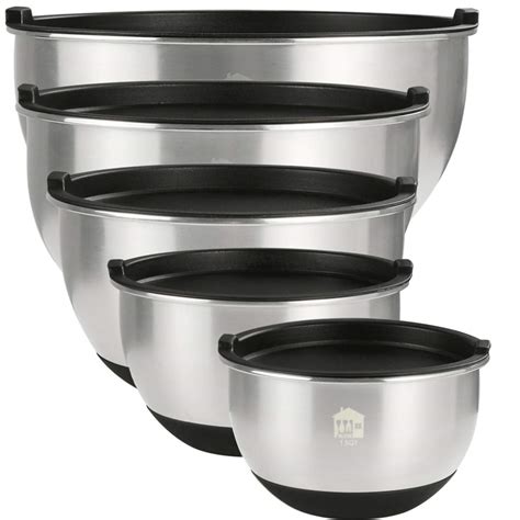 Mixing Bowls Set Of 5 Wildone Stainless Steel Nesting Mixing Bowls