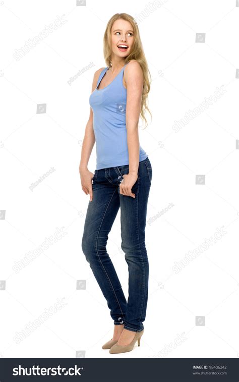 Young Woman Standing Stock Photo 98406242 Shutterstock