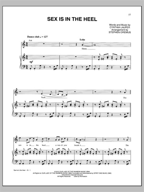 sex is in the heel sheet music cynthia lauper piano and vocal free nude porn photos