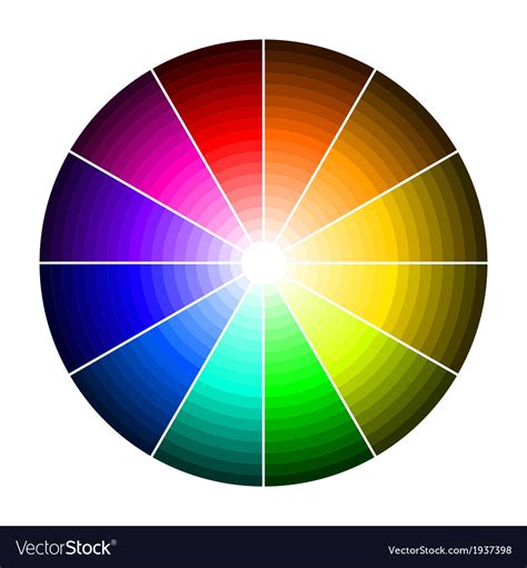 Color Wheel With Shade Of Colors Royalty Free Vector Image