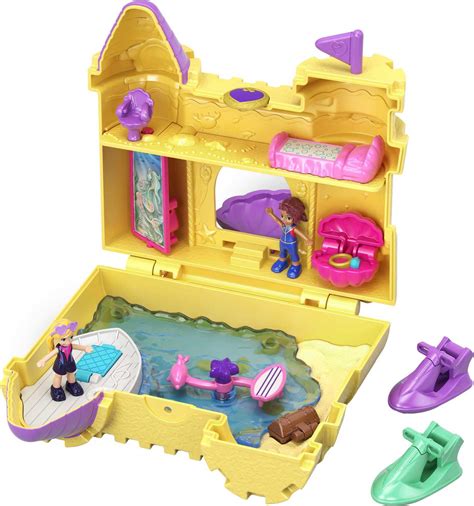 Buy Polly Pocket Travel Toy With 2 Micro Dolls Dolphin Pet And Water