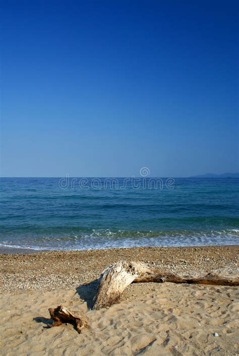 Beach On Aegean Sea Stock Image Image Of Blue Clouds 3816915