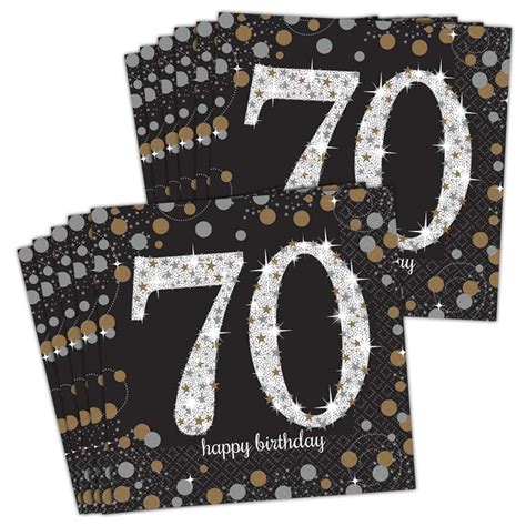 Sparkling Celebration Lunch Napkins 70th 48