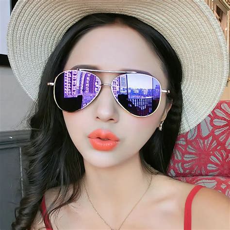 sunglasses women brand design color lens pilot style whole new design female driving glasses