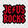 Jesus Rocks rock Bible Christ Church music - Jesus Christ - Sticker ...