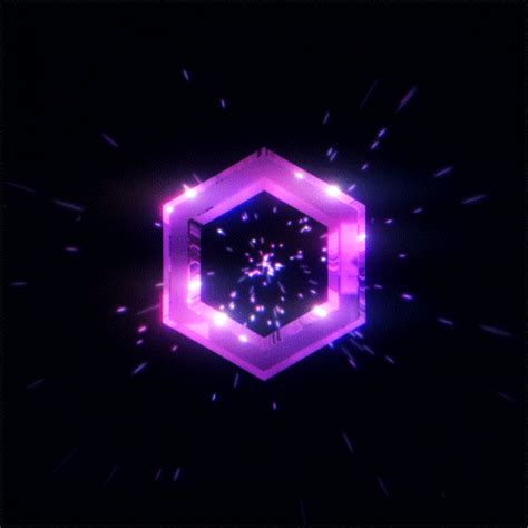 An Abstract Hexagonal Object With Bright Lights