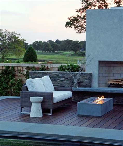 Modern Patio Design With Rectangular Outdoor Fireplace From Stardust