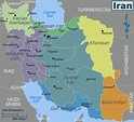 A map for your reference: The regions of Iran | Mapa de viagem ...