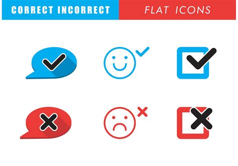 Correct Incorrect Flat Icons 90918 Vector Art at Vecteezy