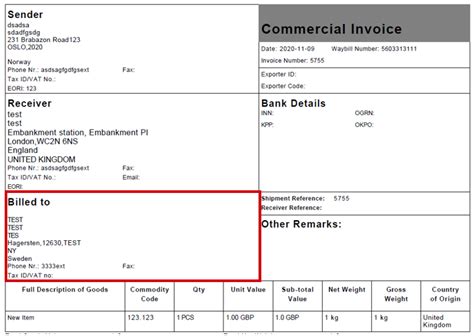 Dhl Commercial Invoice