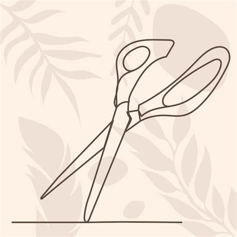 Premium Vector Scissors Drawing In One Continuous Line